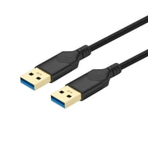 USB 3.0 A Male to Male Cable 1FT, Lonian USB 3.0 A Male Cable for Hard Drive,Laptop,DVD Player,TV,USB 3.0 Hub and More, Black