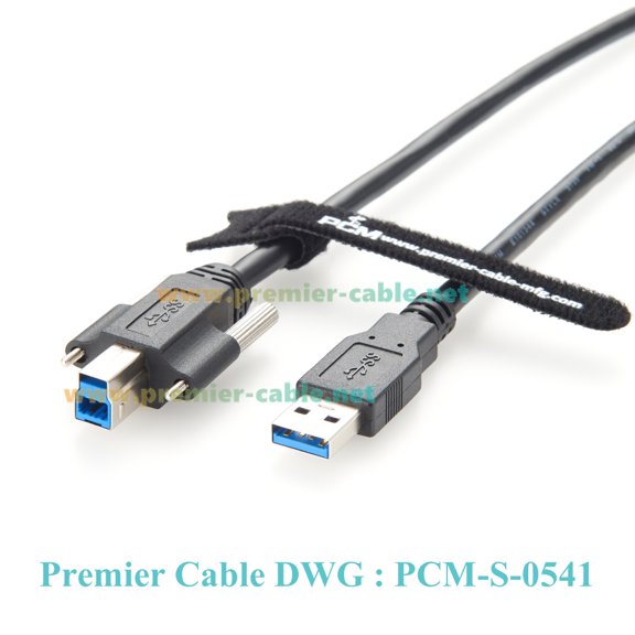USB 3.0 A Male to Type-B Male Cable with Screw Lock USB A to USB B Printer Cable Machine Vision Industrial Camera Cord