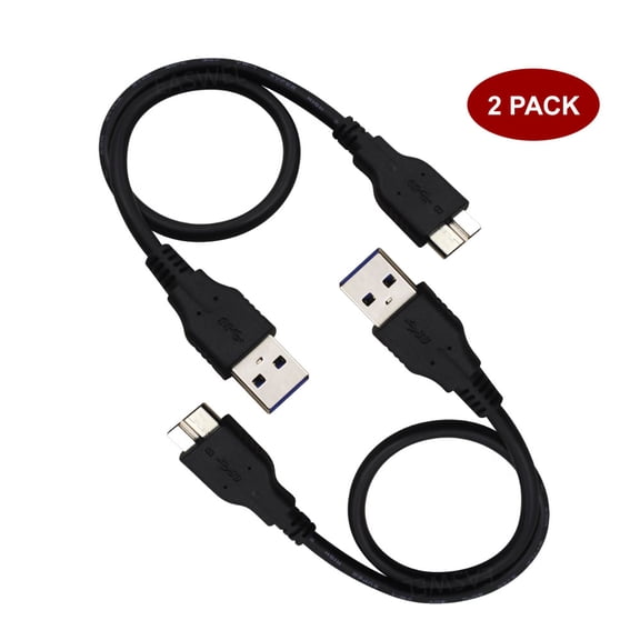 USB 3.0 Cable Cord For Seagate Backup Plus Slim Portable External Hard Drive And WESTERN DIGITAL WD My Passport Portable External 1TB 2TB-2 PACK