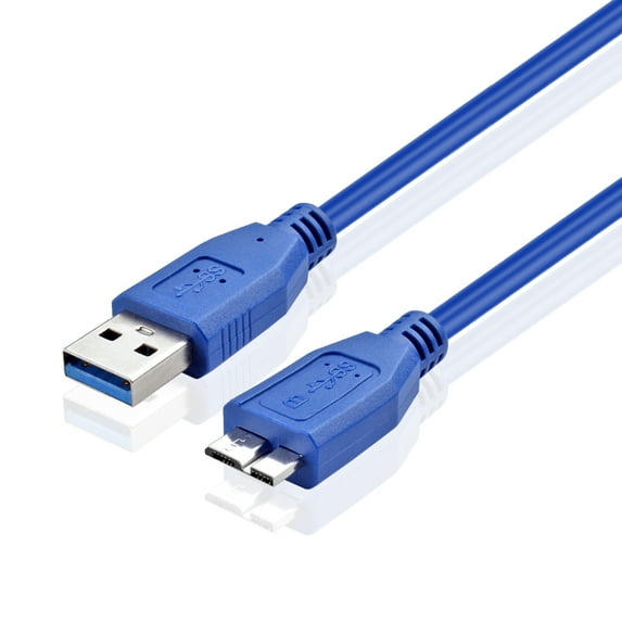 USB 3.0 Cable - Micro-B to Type A (10 FT) Type A-Male to Micro B Male Adapter Converter Extension Gold Plated SuperSpeed USB Connector Port Plug Wire Cord - Blue
