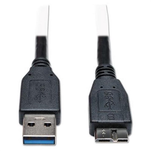 USB 3.0 Device Cable, Micro B M-M, Black - 1 ft.