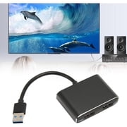 USB 3.0 To Dual HD Adapter, External Video Graphics Card HD Dual Monitor Display Adapter 1920x1080P 5Gbps USB C Splitter 2 Monitor Extended Display for PC Laptop