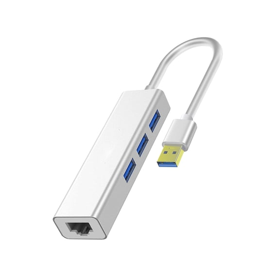 USB 3.0 to Ethernet Adapter,ABLEWE 3-Port USB 3.0 Hub with RJ45 10/100/1000 Gigabit Ethernet Adapter Support Windows 10,8.1,Mac OS, Surface Pro,Linux,Chromebook and More