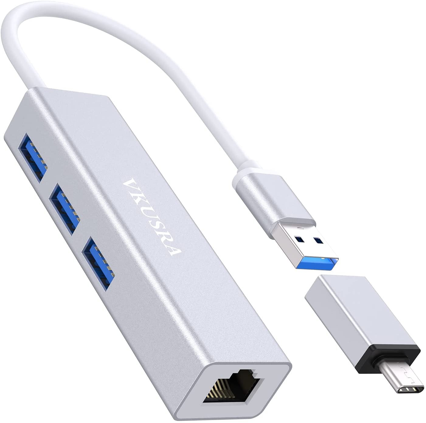 Hub USB 3.0 E USB C A Ethernet - 5 In 1 Con 3 Porte USB E RJ45 Gigabit - Foto 8