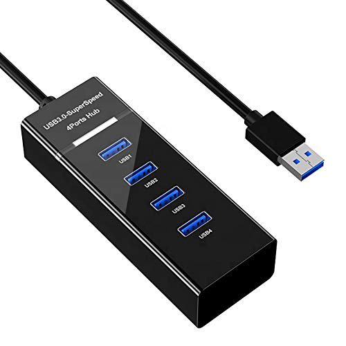 USB 3.0 Extender, 4 Ports USB 3.0 Hub Adapter,USB 3.0 HUB Splitter Compatible for USB Flash Driver, Laptop,Keyboard,Notebook PC,Mouse,Table,Printer,MacBook Air/Pro/Mini (28CM Extended Cable)