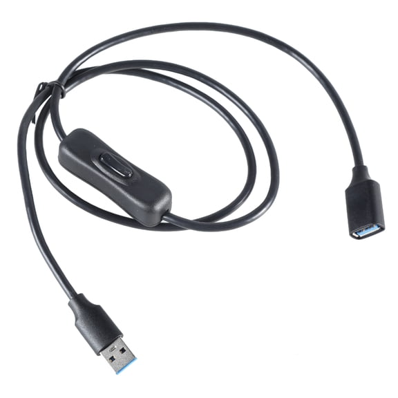USB 3.0 Extender Wire Line with Power Switching Control Button Support 5Gbps Data Sync and Quick Charging Cable Cord