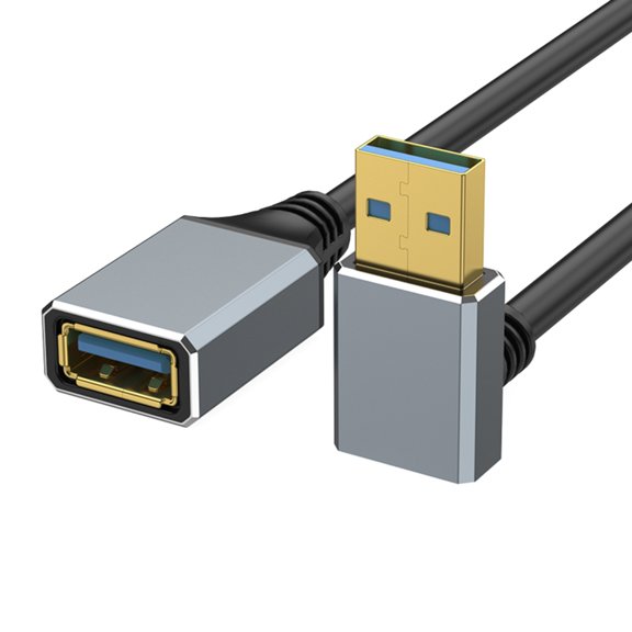 USB 3.0 Extension Cable Right Angle Connectors 5Gbps Data Transfer for Webcams Printers Keyboards Mouse Flash Drive