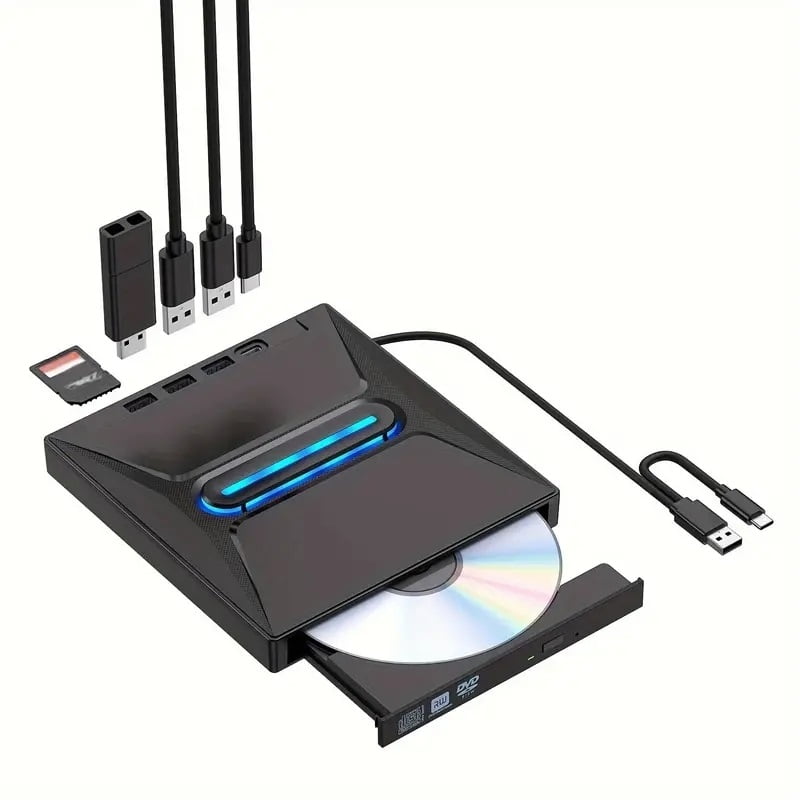 USB 3.0 External CD/DVD Drive, C-type Portable CD/DVD+/- RW Drive/DVD ...