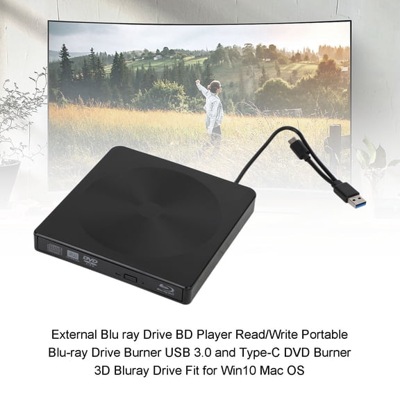 USB 3.0 External DVD Drive BD Player Read/Write 2 IN 1 Portable Burner