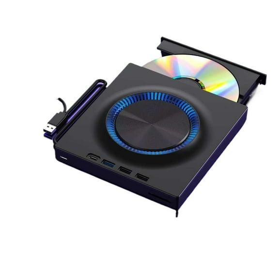 USB 3.0 External Drive,Type C Portable CD/ DVD/ -RW Drive Player Hub Burner Compatible with Laptop ,Easy to Operate