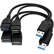 USB 3.0 Female to Male Splitter Cable2pack,USB 3.0 Female to Dual USB Male 1 to 2 Sync Data Charging Converter Y Extension Cable Cord for PC/Car/Laptop/U Disk/Network Card/Hard Disk etc.