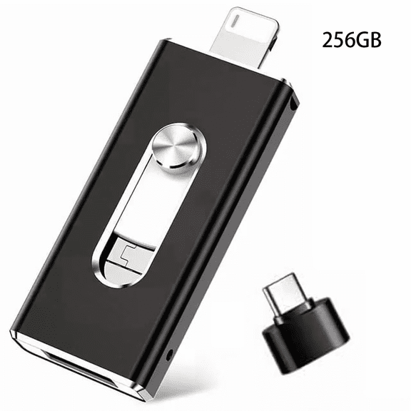 USB Flash Drive 256GB for iPhone,Memory Stick Drive External Storage OTG Pendrive Jump Drive for Android Phone/iPad/IOS/Computer-Black