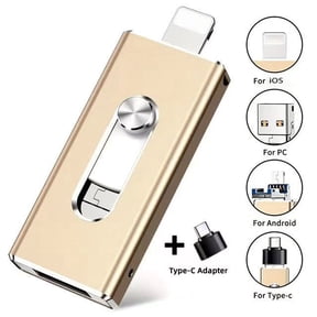 USB Flash Drive 256GB,RIMZNG 3-In-1  Memory Stick for iphone USB External Storage,USB 3.0 IOS Memory Stick for iPhone / iPad / Android / Computer