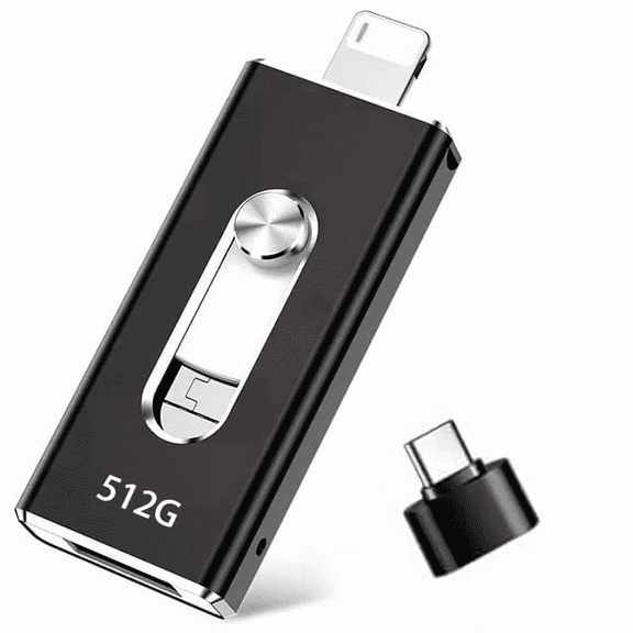 USB 3.0 Flash Drive for iPhone3-In-1  USB External StorageThumb Drive OTG Pendrive Android Phone and Computer-Black