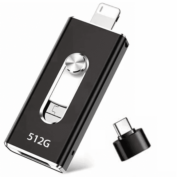 USB 3.0 Flash Drive for iPhone3-In-1  USB External Storage Thumb Drive OTG Pendrive Android Phone and Computer-Black