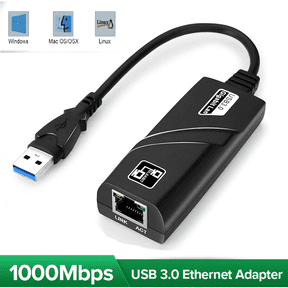 USB 3.0 to Gigabit Ethernet Adapter, 1000Mbps RJ45 LAN Network Dongle for Windows 10/8/7, Mac, Chrome OS - Plug & Play, Driver-Free, Portable USB-A to Ethernet Converter