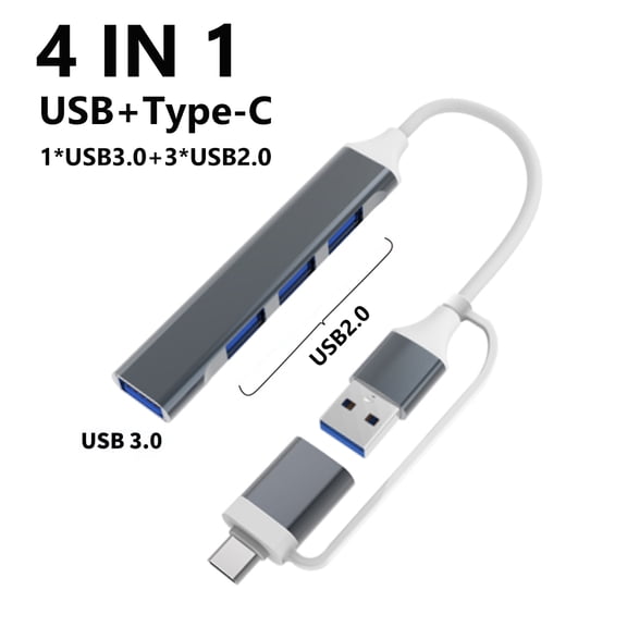 USB 3.0 HUB 7 In 1 Docking Ststion USB-A Type-C Expander Splitter High Speed OTG Adapter Free Driver For PC Laptop