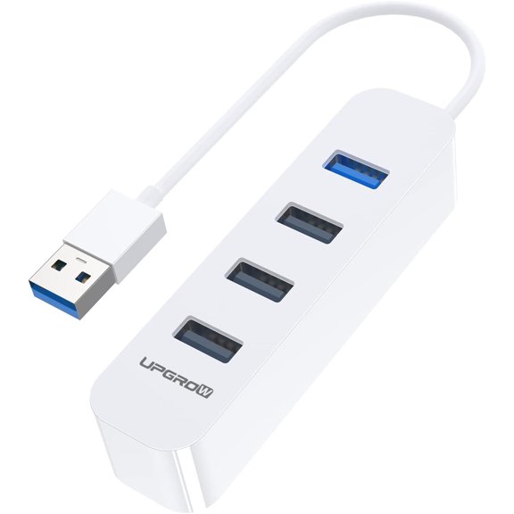 USB 3.0 Hub 4-Port with 5 Gbps Splitter for Laptop , Mac Pro, mini, iMac, Surface XPS, PC, Flash Drive, Mobile HDD-White