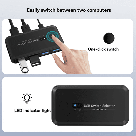 USB 3.0 KVM Switcher Selector KVM Hub Docking Station 2 Computer Share Printer Keyboard Laptop PC Desktop Accessories