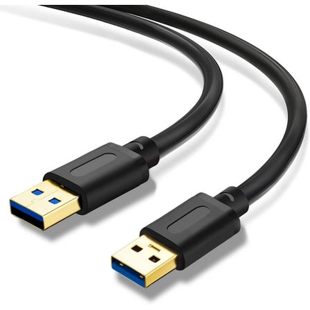 USB 3.0 A To A Male Cable 3Ft,USB To USB Cable USB Male To Male Cable USB Cord with Gold-Plated Connector for Hard Drive Enclosures, DVD Player, Laptop Cooler