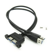 USB 3.0 Male to Female Extension Cable with Screw Panel Mount Secure and Reliable Connection