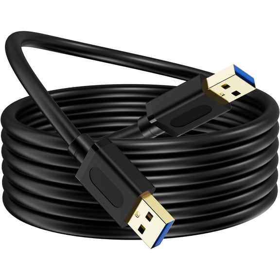 USB 3.0 Male to Male Cable 25Ft,USB to USB Cable with Gold-Plated Connector for Hard Drive Enclosures, DVD Player, Laptop Cooler(25Ft/8M)