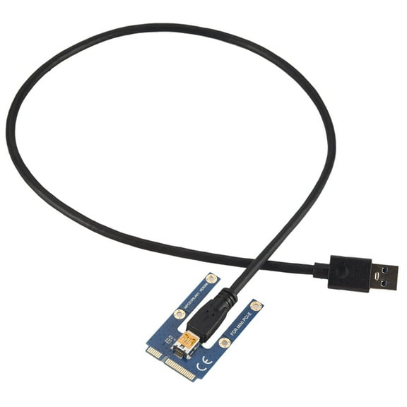 USB 3.0 Mini PCI-E to PCIe PCI Express 1X to 16X Extender Riser Card Adapter Extension Cable for Mining,blue