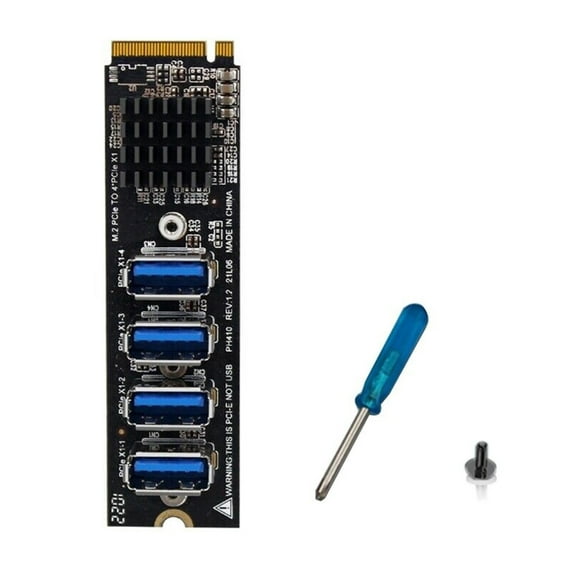 USB 3.0 PCI-E Riser Card with 4 Expansion Ports for Enhancing PC Interface Capacity Card