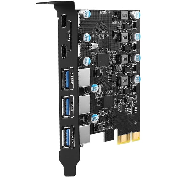 USB 3.0 PCIe Card 5 Ports Expansion Card (3 USB A and 2 Type-C Ports), Internal Converter PCI Express Expansion Card for Desktop PC Card