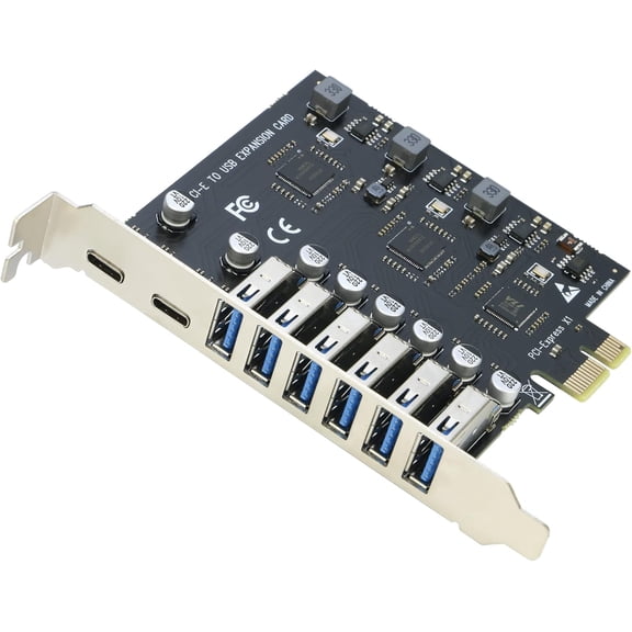 USB 3.0 PCIe Card, PCI-e to 2Port USB C 6 Port USB 3.0 Internal Expansion Card 5Gbps
