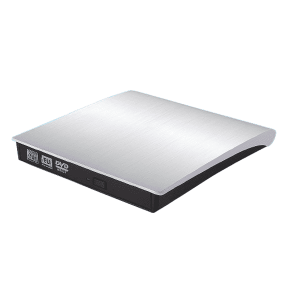 USB 3.0 Portable External CD Drive - High-Speed DVD/CD ROM Burner with Plug and Play Design - Compatible with Laptop Desktop Windows Apple Mac Pro MacBook with Fast Data Transfer Rates(sliver)