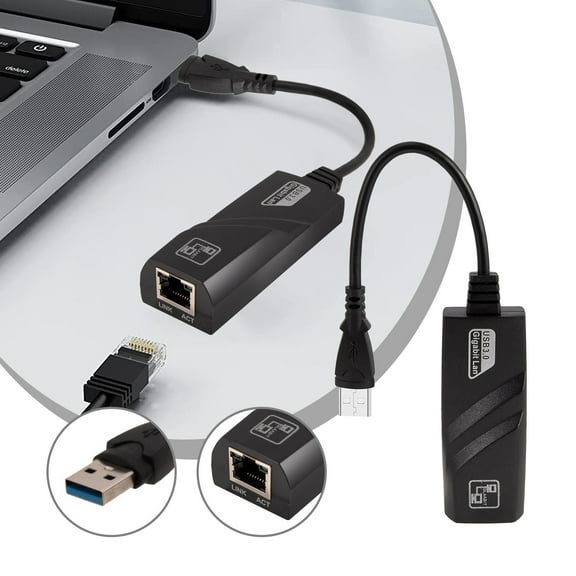 USB 3.0 to RJ45 Gigabit Ethernet Adapter - 1000Mbps Network Card - USB to LAN Wired Converter for Laptop & Desktop - Plug and Play, External Network Drive