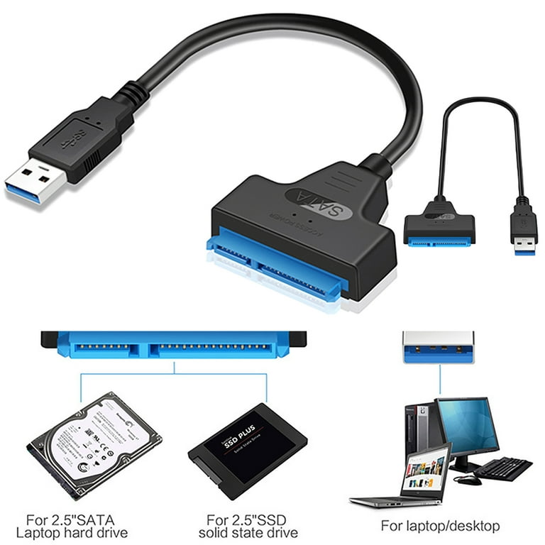 USB 3.0 SATA 2 Hard 22 Pins Disk Drive SSD HDD Adapter Connector Cable Lead  