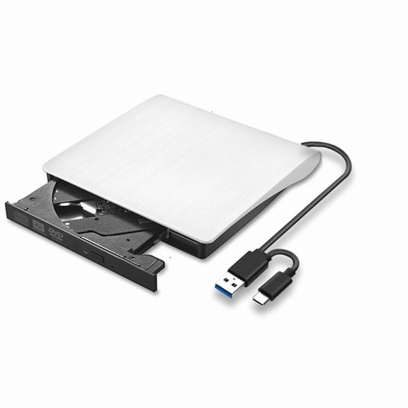 USB 3.0 SATA External DVD CD-ROM RW Drive Enclosure 5Gbps High-Speed 12.7mm Optical Drive Case for Laptop Desktop White