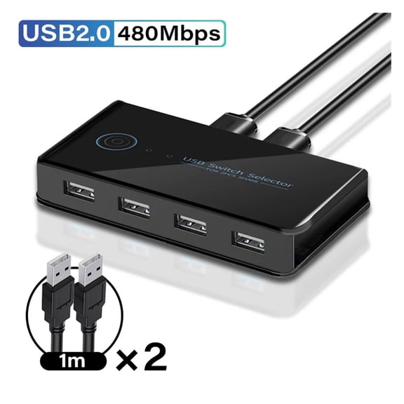 USB 3.0 Shared Hub for 2 Computers, 4-Port Switch for Printer