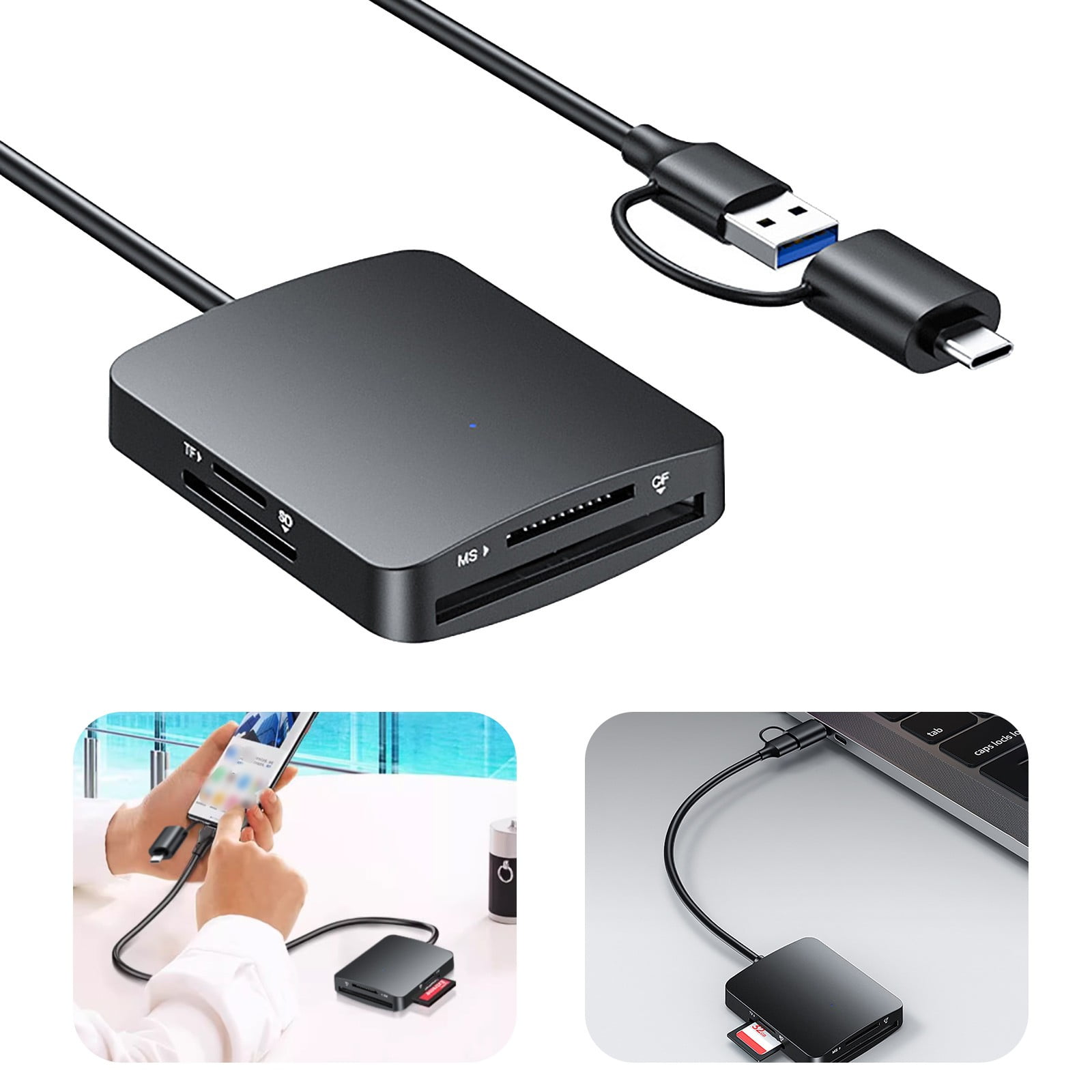 USB 3.0 SuperSpeed Type C Card Reader Simultaneous 4 In 1 SD/TF/CF/MS
