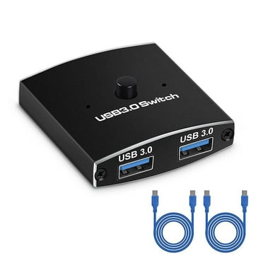 USB 3.0 Switch Selector KVM Switch 5Gbps 2-in-1 Out USB 3.0 Two-Way Sharer U4R4