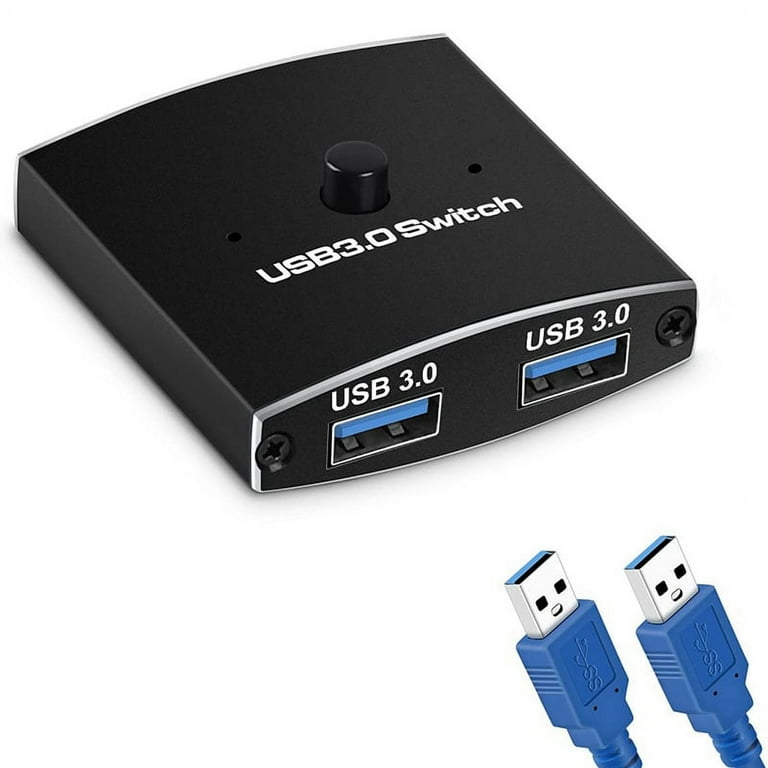 USB 3.0 Switch Selector KVM Switch 5Gbps 2 in 1 Out USB 3.0 Two-Way Sharer  for Printer Keyboard Mouse Sharing