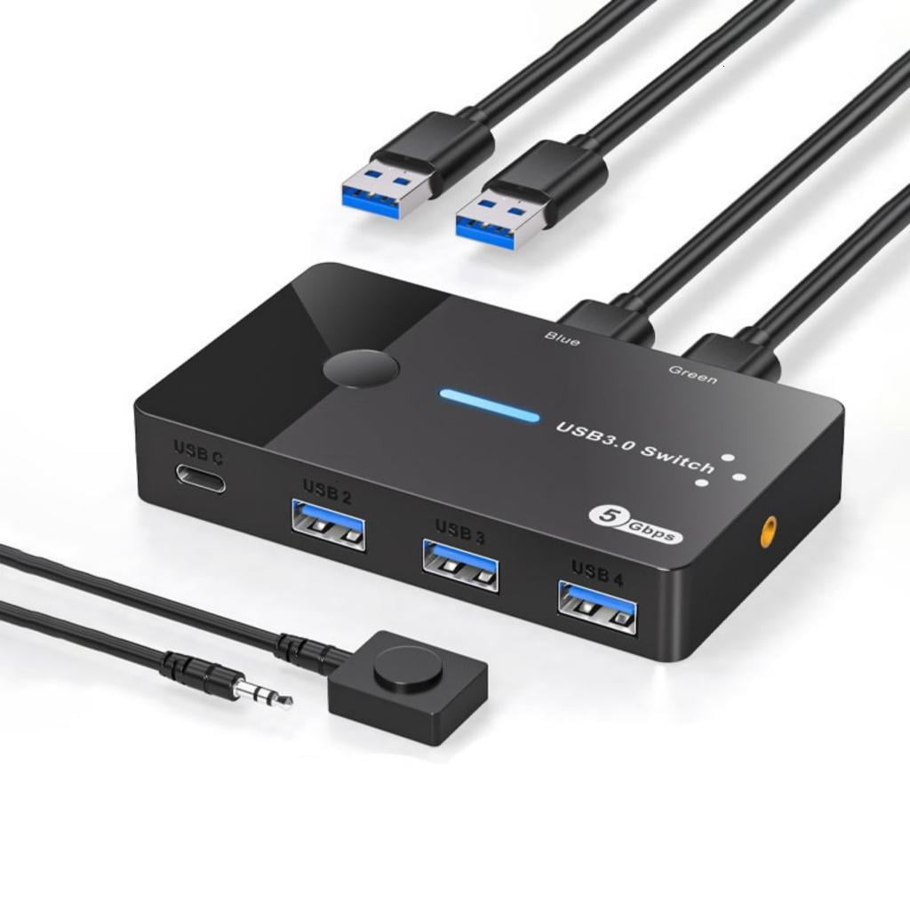KVM Switcher for 2 Computers USB3.0 KVM Switcher 2 in 4 Out USB3.0 Port ...