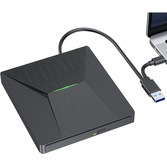 USB 3.0 and Type-C External Bluray Drive, External Bluray Burner and External Blueray/DVD Drive for PC, Blu Ray Disc Reader Compatible with Windows XP/7/8/10, Laptop, Desktop, MacOS for MacBook