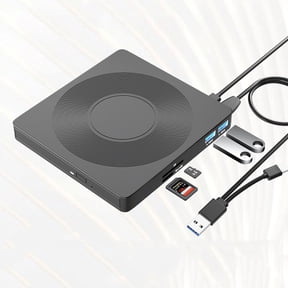 USB 3.0 Type-C External Optical Drive,6-in-1 Multifunctional DVD CD Burner Player,Portable Plug and Play Disc Drive,Compatible with Windows Mac,Video Music Playback System Installation Black