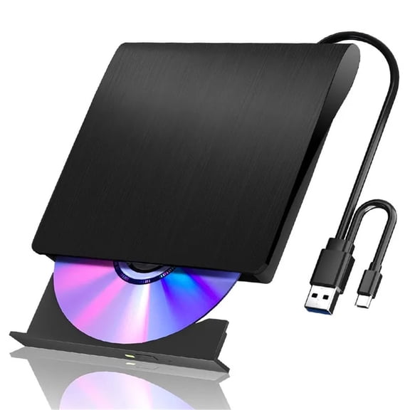 USB 3.0 USB C External CD/DVD RW Drive Read Burner Portable DVD Player Optical Drives For Laptop PC Windows 11 10 Linux OS Mac