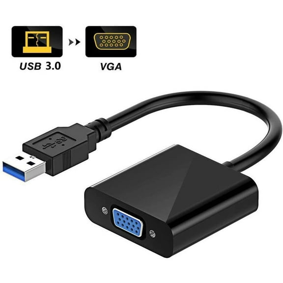 USB 3.0 to VGA Adapter Multi-Display Video Converter- PC Laptop Windows 7/8/ 8.1/10,Desktop,Laptop, PC, Monitor, Projector, HDTV, Chromebook,Unnecessary to Install The Driver - Black