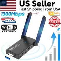 USB 3.0 Wireless WIFI 6 Adapter 1300Mbps Long Range Dongle Dual Band 5Ghz Network