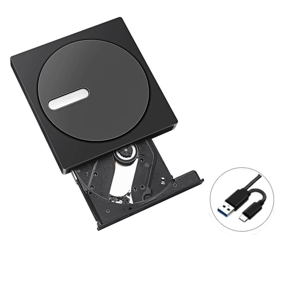USB 3.0 &Type C DVD Drive CD Burner Driver Drive-free High-speed Read-write Recorder External DVD-RW Player Writer Reader ,Easy to Install