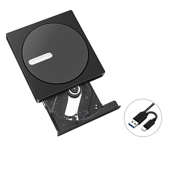 USB 3.0 &Type C DVD Drive CD Burner Driver Drive-free High-speed Read-write Recorder External DVD-RW Player Writer Reader ,High Volume Speakers