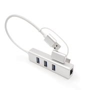 USB 3.0 to Ethernet Adapter, 3-Port USB 3.0 Hub with RJ45 Gigabit Ethernet Adapter Support PC,Mac OS, Surface Pro,Linux,Chromebook and More