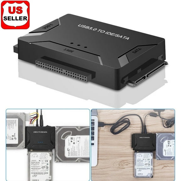 USB 3.0 to IDE & SATA Converter External Hard Drive Adapter Kit 2.5"/3.5" Cable