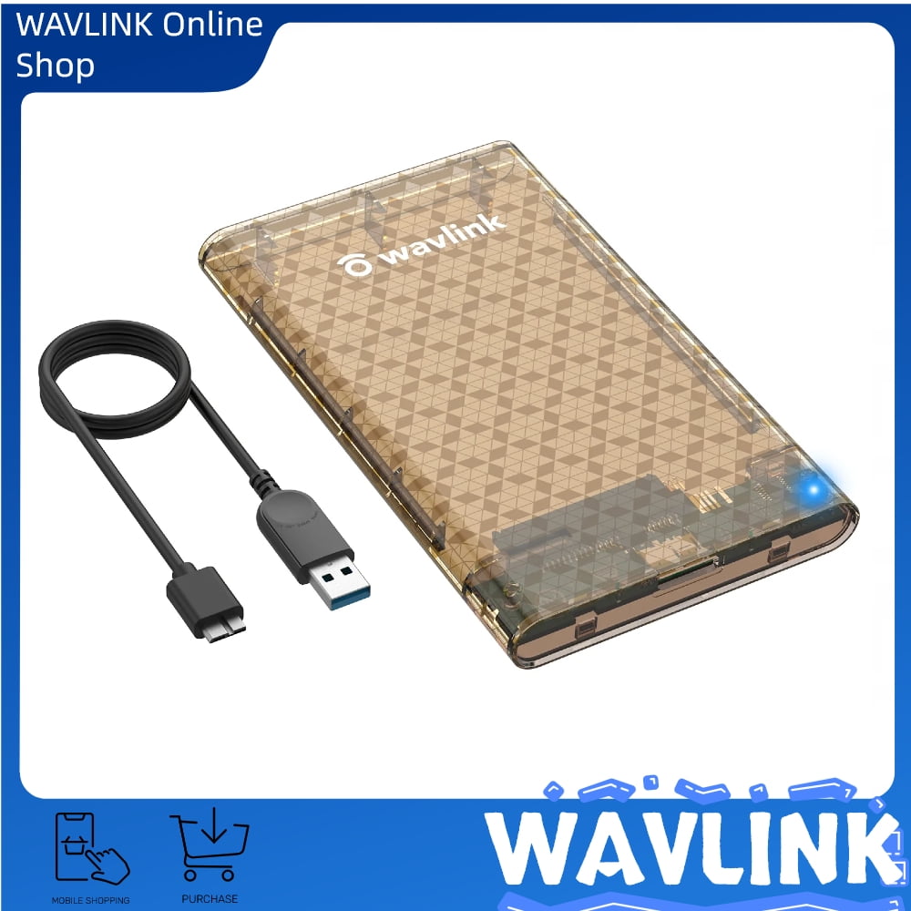 USB 3.0 to SATA External Hard Drive Enclosure for 2.5 inch 5mm/7mm/9.5mm SATA I/II/III HDD/SSD Support UASP Function, Max 4TB Tool-Free Design
