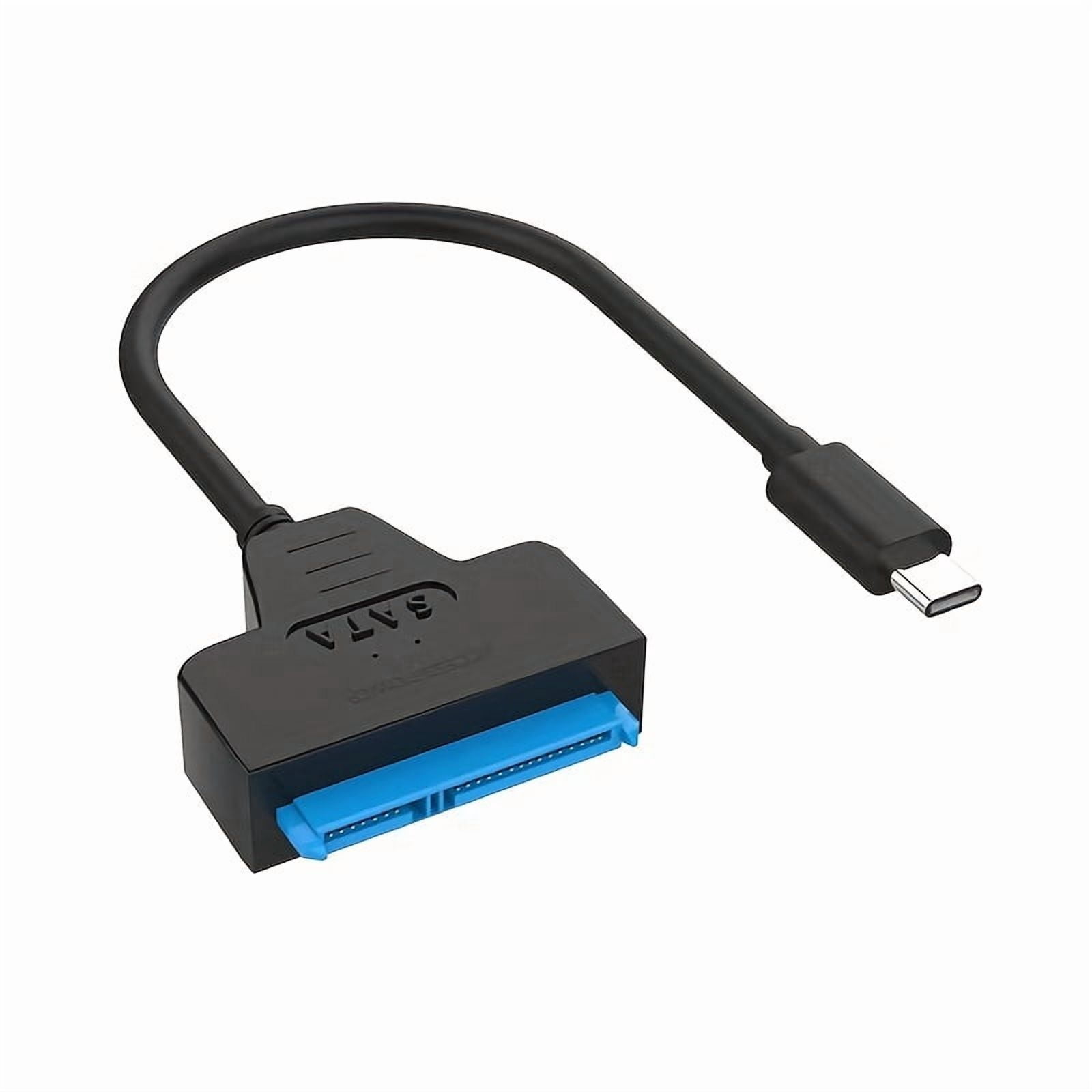 USB 3.0 to SATA III Adapter Cable for 2.5" SSD HDD, 6Gbps Fast Data Transfer, Supports up to 2TB, Plug and Play, Black with Blue Stripe